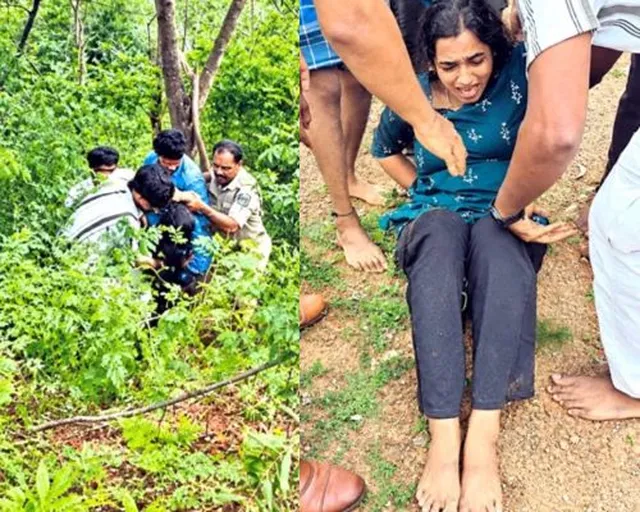 స్కూటీ అదుపుతప్పి లోయలోపడ్డ యువతి