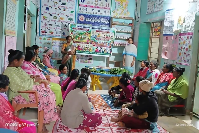 అంగన్వాడీ కేంద్రంలో పోషకాహార మహోత్సవం: అవగాహనతో ఆరోగ్యమే శ్రీరామరక్ష అంగన్వాడీ కేంద్రంలో పోషకాహార మహోత్సవం: అవగాహనతో ఆరోగ్యమే శ్రీరామరక్ష