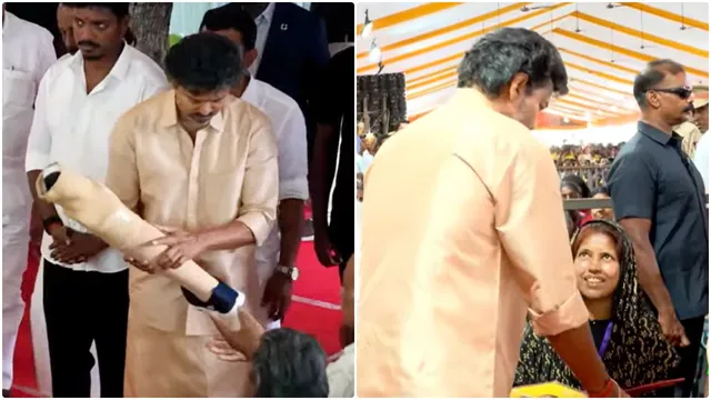 மாற்றுத்திறனாளிகளுக்கு நலத்திட்ட உதவிகளை வழங்கிய முதலமைச்சர் விஜய்
