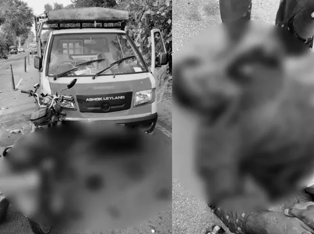 గూడ్స్ వాహనాన్ని ఢీకొట్టిన బైక్‌.. తండ్రి మృతి, కూతురికి తీవ్ర గాయాలు