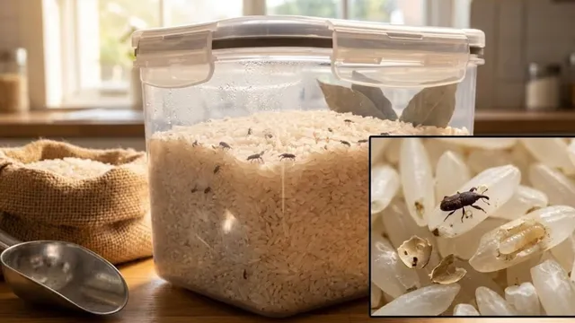 How do worms get into a closed box of rice?