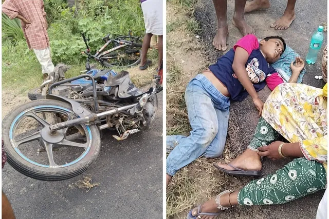 ద్విచక్ర వాహనం ఢీ.. బాలుడికి, వాహనదారులకు గాయాలు ద్విచక్ర వాహనం ఢీ.. బాలుడికి, వాహనదారులకు గాయాలు