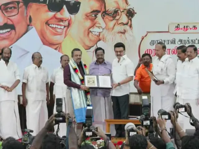 ப.திருமாவேலனுக்கு “முரசொலி செல்வம் விருது” வழங்கிய மு.க.ஸ்டாலின்