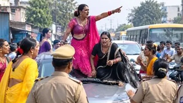 ట్రాన్స్‌జెండర్ల వీరంగం.. రోడ్డుపై నగ్న ప్రదర్శన