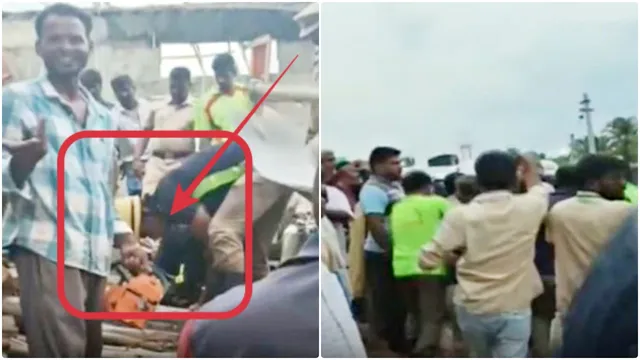 தேவாலய கட்டுமான பணியின்போது விபத்து.. இடிபாடுகளில் சிக்கி தொழிலாளர்கள் தவிப்பு