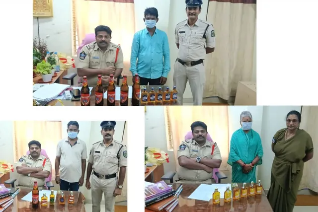 బెల్ట్‌ షాపులపై భీమిలి పోలీసుల మెరుపు దాడులు