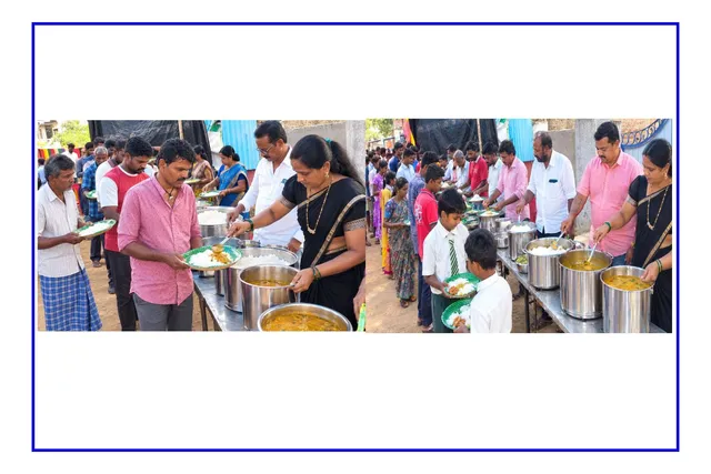 పాల్వంచలో గణేష్ మండపం వద్ద మహా అన్నదానం