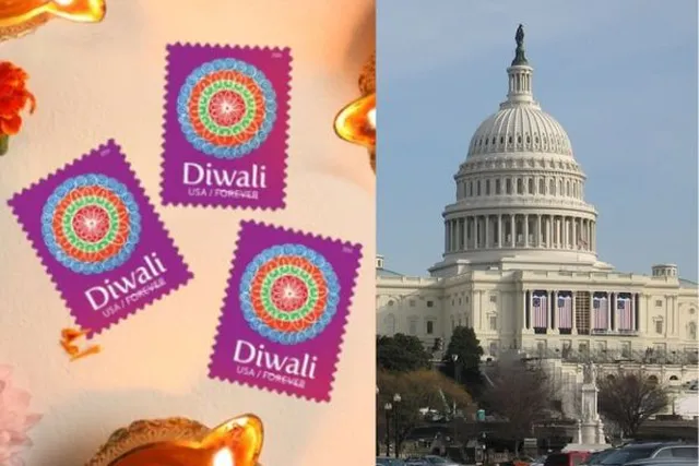 தீபாவளி: அமெரிக்கத் தபால் துறை புதிய தபால் தலை வெளியீடு!
