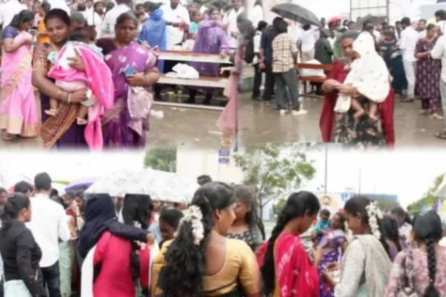 கொட்டும் மழையில் குழந்தைகளுடன் தனுஷ் நிகழ்ச்சிக்கு வந்த பெண்கள்