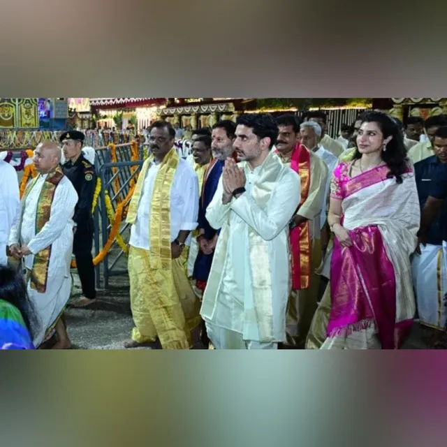 కుటుంబంతో కలిసి శ్రీవారి బ్రహ్మోత్సవాల్లో పాల్గొన్న లోకేశ్