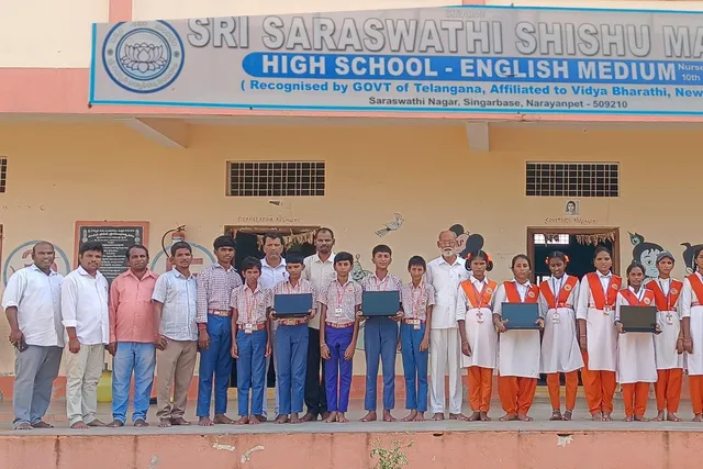 నారాయణపేట: శిశు మందిర్‌కు 5 ల్యాప్‌టాప్‌ల వితరణ