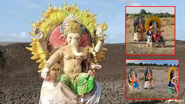 வறட்சி: விநாயகர் சிலைகளை கரைக்க முடியாமல் மக்கள் தவிப்பு