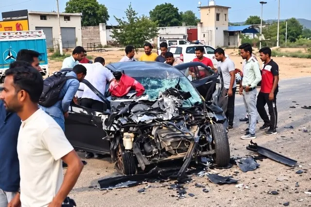 టిప్పర్ - కారు ఢీకొని నలుగురి మృతి