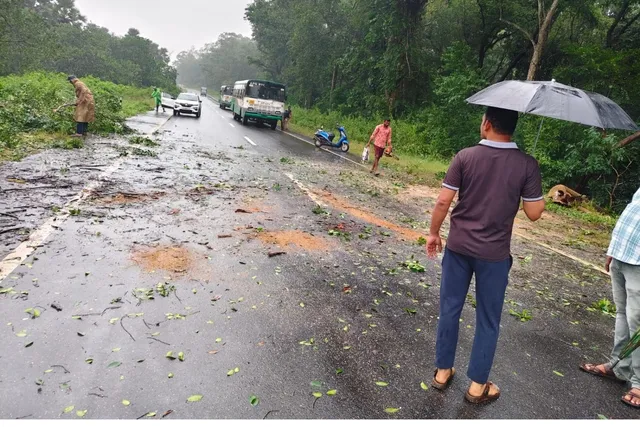 కొండపల్లి వద్ద చెట్టు తొలగింపు.. రాకపోకలు ప్రారంభం