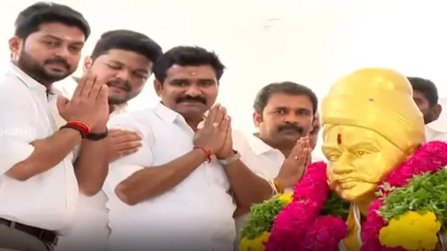 மருது பாண்டியர்கள் சிலைகளுக்கு அமைச்சர் நிர்மல் குமார் மரியாதை