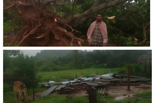గుర్వాయిగూడెంలో టర్నడో బీభత్సం.. పంట తోటలకు భారీ నష్టం