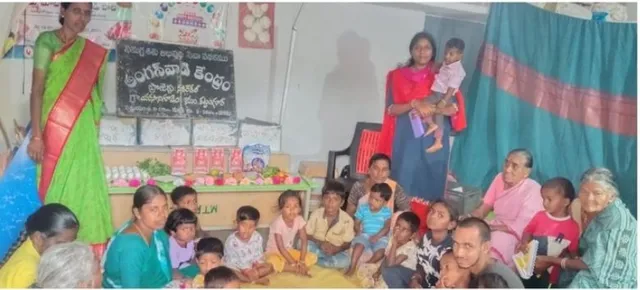 యరసానిగూడెంఅంగన్వాడి కేంద్రంలో పోషణ అభియాన్ కార్యక్రమం