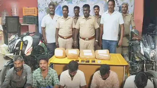 விசாகப்பட்டினம் - புதுச்சேரி கஞ்சா கடத்தல்: 5 பேர் கைது