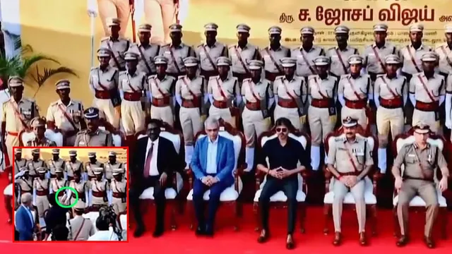 அதிகாரியின் தொப்பியை எடுத்து கொடுத்த முதலமைச்சர் விஜய்