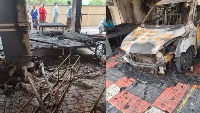 గణేశ్ మండపంలో అగ్నిప్రమాదం.. రెండు కార్లు, బైక్‌లు దగ్ధం