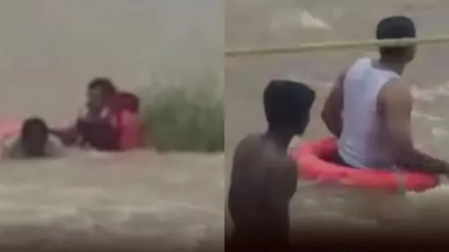 ஆற்றில் தவறி விழுந்த தமிழக இளைஞர்: தீயணைப்பு படையினர் பத்திரமாக மீட்பு