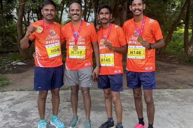 కరీంనగర్ మారథాన్‌లో పాల్గొన్న కుమురం భీమ్ ఆసిఫాబాద్ పోలీసులు
