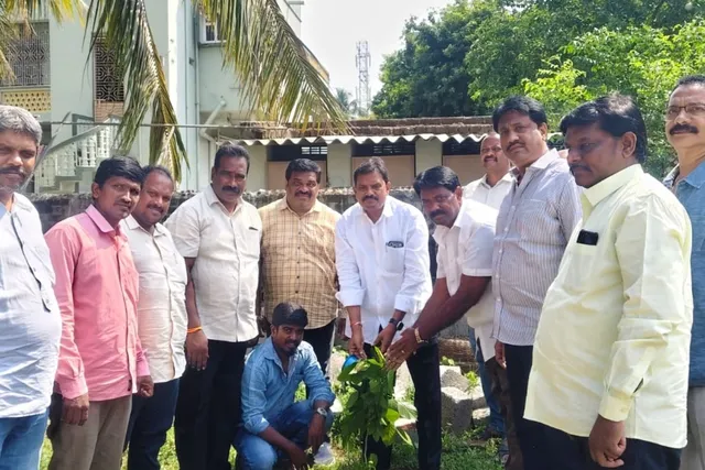 కొవ్వూరు పార్టీ కార్యాలయంలో మొక్కలు నాటిన ఎమ్మెల్యే